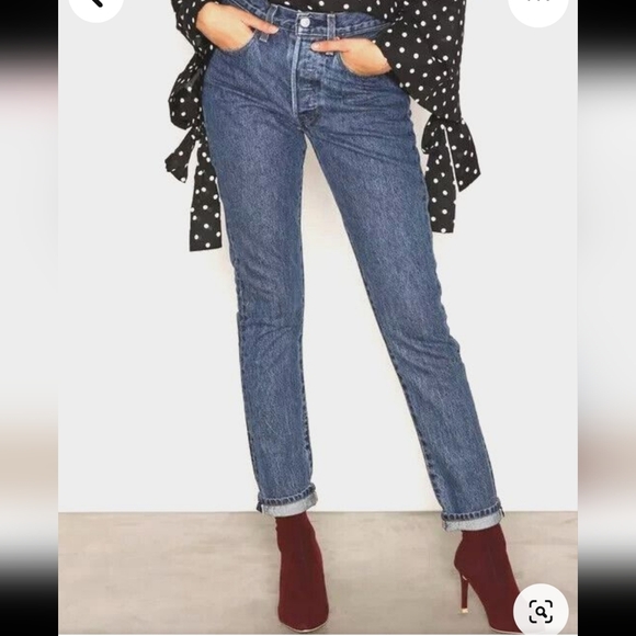 LEVI'S 501 Cone Mills, White Oak, Selvedge Button-fly Skinny Jeans Sz 27x28 - Picture 2 of 10